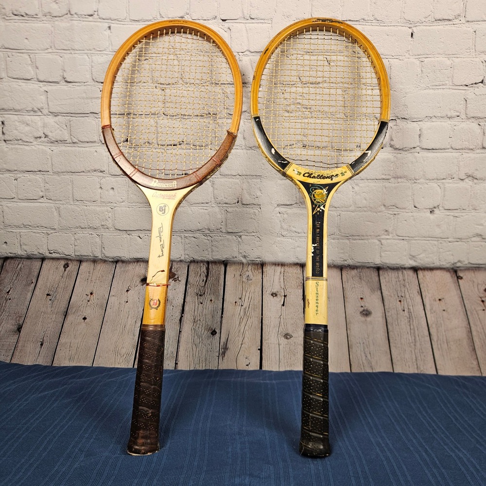 Vintage Bancroft Bjorn Borg Autograph and Slazenger Challenge I Tennis Rackets